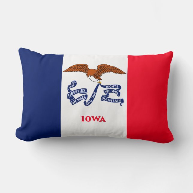 Iowa Statlig flagga Design Lumbarkudde (Framsida)