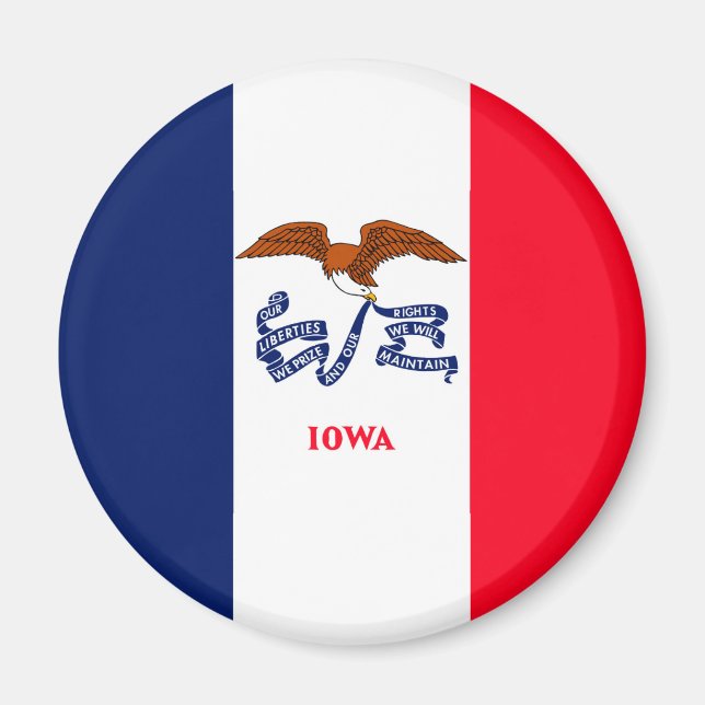 Iowa Statlig flagga Design Magnet (Framsidan)