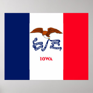 Iowa Statlig flagga Design Poster