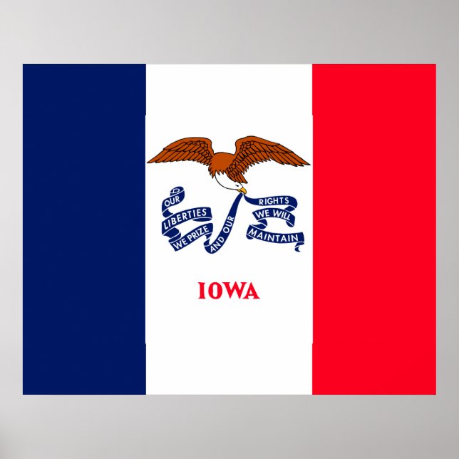 Iowa Statlig flagga Design Poster (Framsidan)