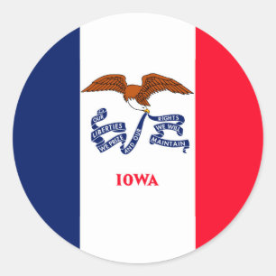Iowa Statlig flagga Design Runt Klistermärke