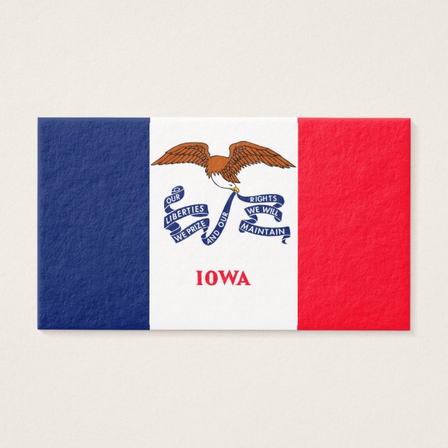 Iowa Statlig flagga Design Visitkort (Framsidan)