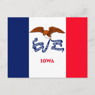 Iowa Statlig flagga Design Vykort