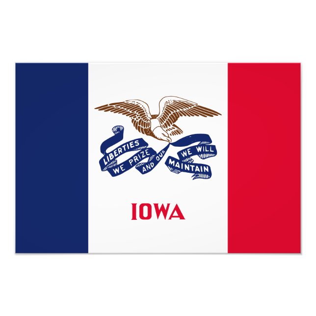 Iowa Statlig flagga Fototryck (Framsidan)