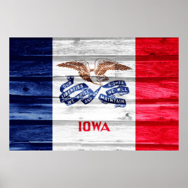 Iowa Statlig flagga Grunge Poster