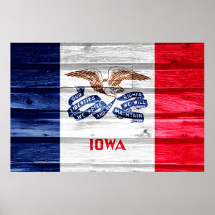 Iowa Statlig flagga Grunge Poster