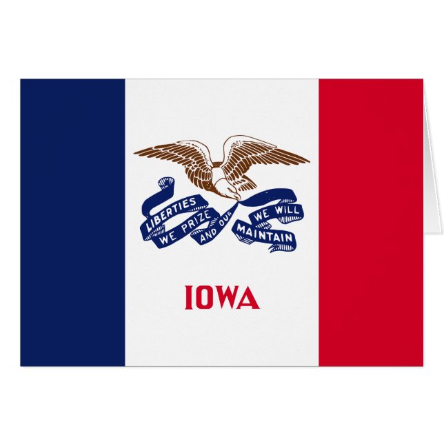 Iowa Statlig flagga Hälsningskort (Framsidan Horizontal)