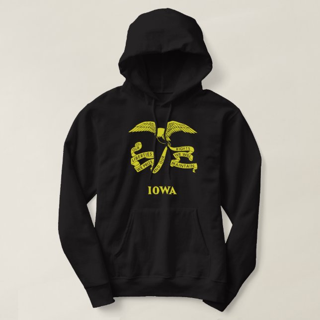 Iowa Statlig flagga Hooded Sweatshirt (Design framsida)