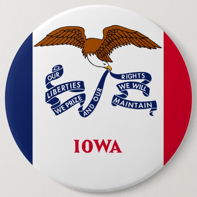 Iowa statlig flagga knapp (Framsida)