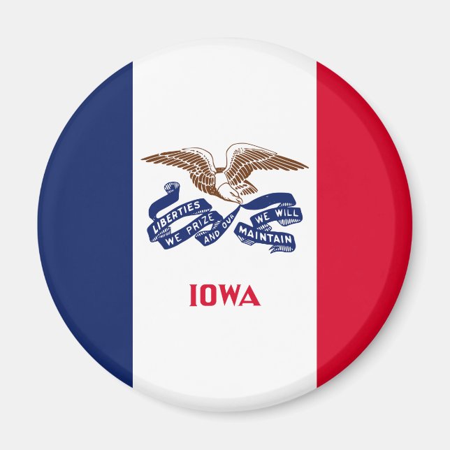 Iowa Statlig flagga Magnet (Framsidan)