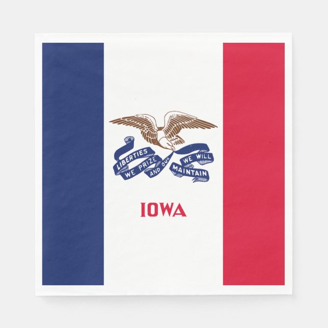 Iowa Statlig flagga Pappersservett (Framsidan)
