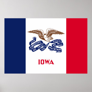 Iowa Statlig flagga Poster