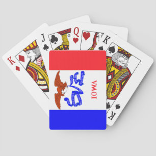 Iowa statlig flagga som leker kort casinokort