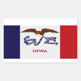Iowa Statlig flagga Sticker Rektangulärt Klistermärke