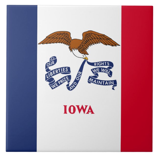 Iowa Statlig flagga Tile Kakelplatta (Framsidan)