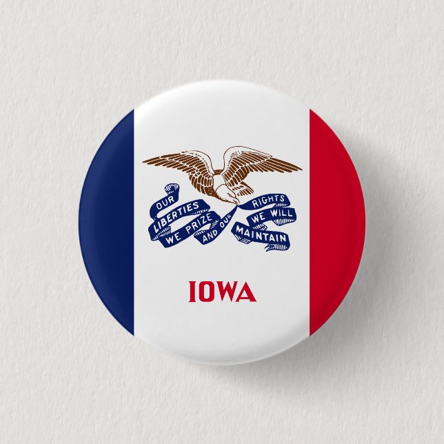 Iowa Statlig flagga USA Knapp (Framsida)