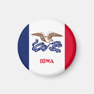 Iowa Statlig flagga USA Magnet