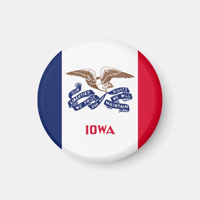 Iowa Statlig flagga USA Magnet (Framsidan)