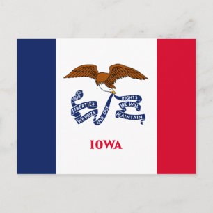 Iowa Statlig flagga Vykort