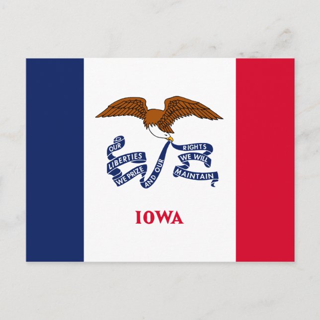 Iowa Statlig flagga Vykort (Framsida)