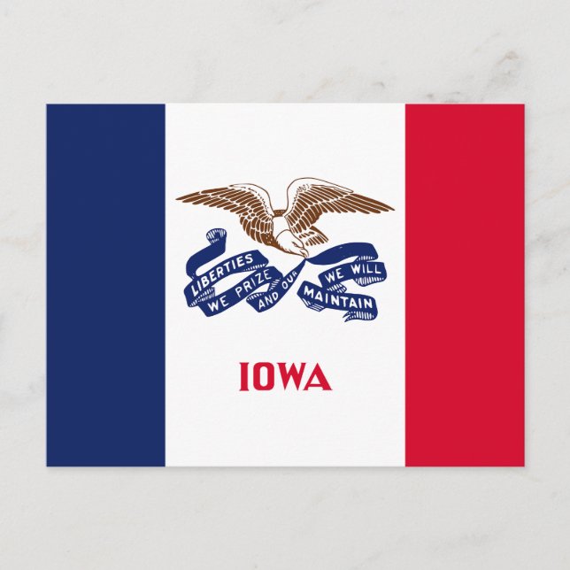 Iowa Statlig flagga Vykort (Framsida)