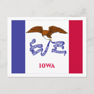 Iowa Statlig flagga Vykort