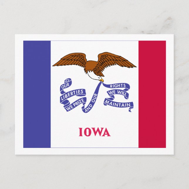 Iowa Statlig flagga Vykort (Framsida)