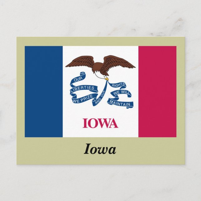 Iowa Statlig flagga Vykort (Framsida)