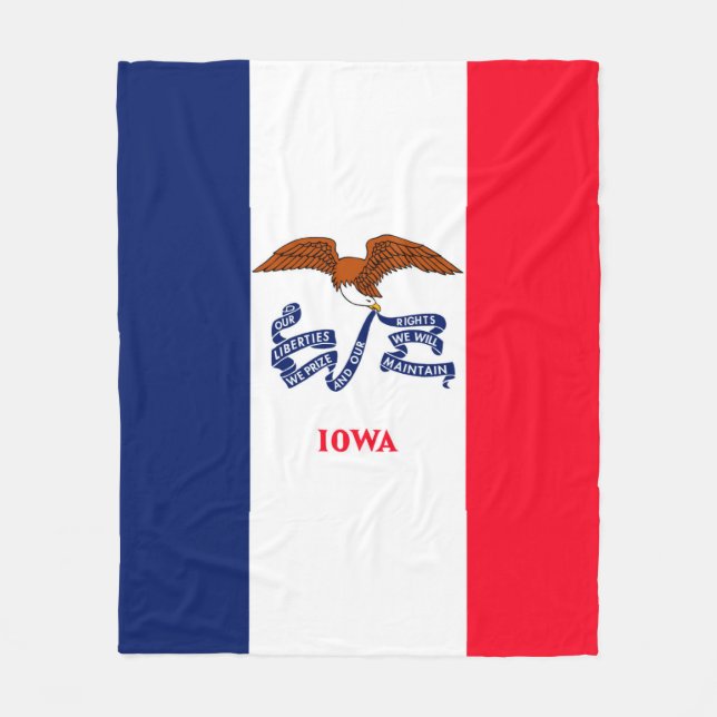 Iowa statlig flaggadesign fleecefilt (Framsidan)