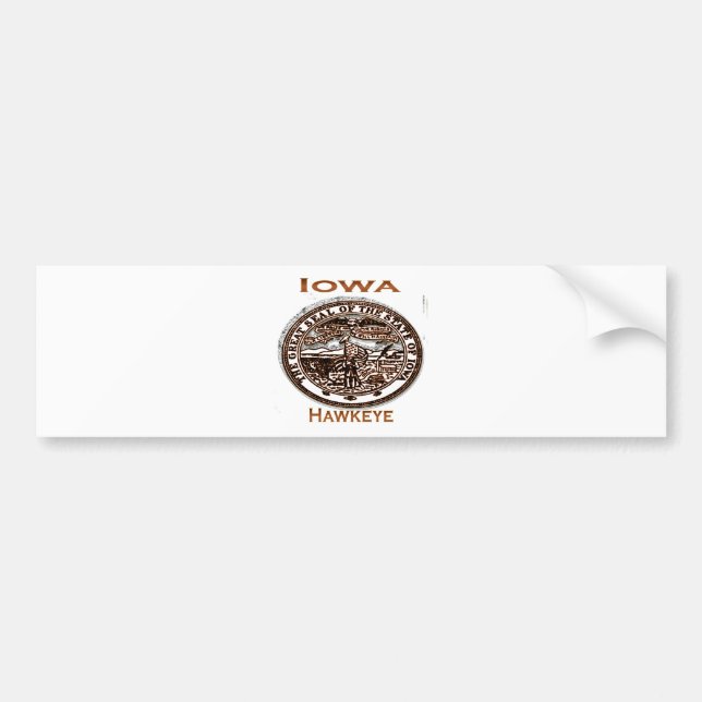Iowa statliga Hawkeye förseglar Bildekal (Framsidan)