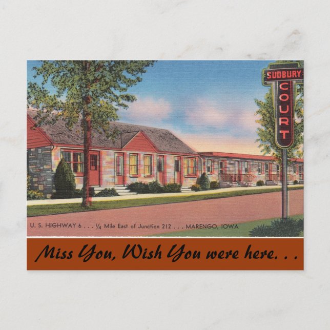 Iowa, Sudbury Court, Marengo Vykort (Framsida)