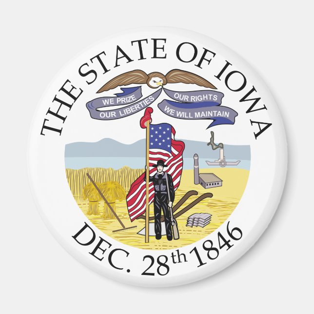 Iowa-tecken Magnet (Framsidan)