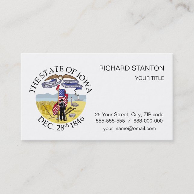 Iowa-tecken Visitkort (Framsida)
