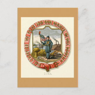 Iowa The State Arm (1876) Vykort