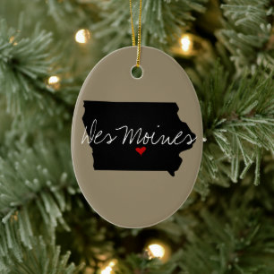 Iowa Town Julgransprydnad Keramik