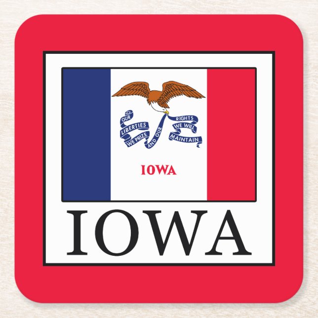 Iowa Underlägg Papper Kvadrat (Framsidan)