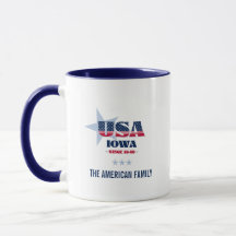 Iowa USA 1846 Blue Star Personlig mugg