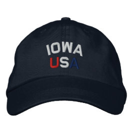 Iowa USA Embroiderade Navy Blue Hat Broderad Keps