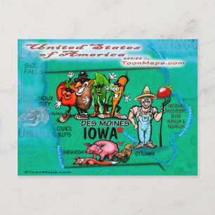 Iowa USA-kort Vykort