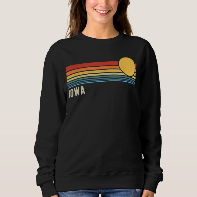 Iowa USA Retro Sunset Stil Design T Shirt (Framsida)