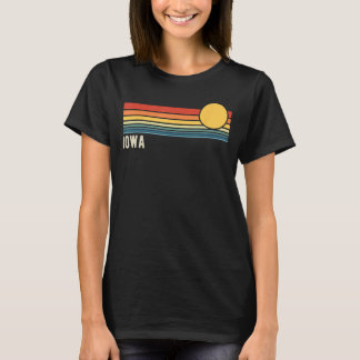 Iowa USA Retro Sunset Stil Design T Shirt