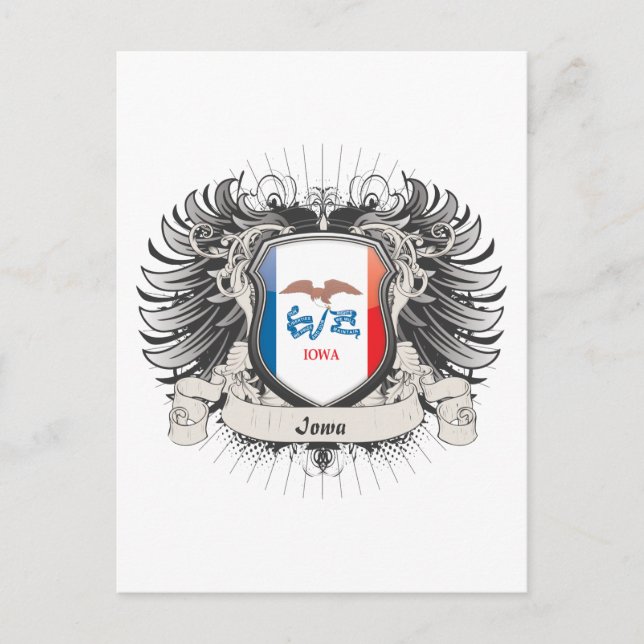 Iowa Vapensköld Vykort (Framsida)