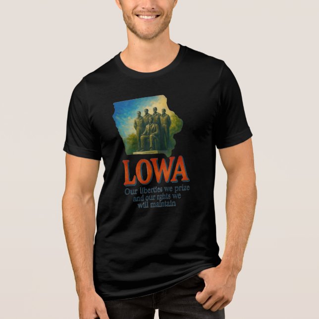 Iowa "Vår friheter vi prisar" T-Shirt.. T Shirt (Framsida)