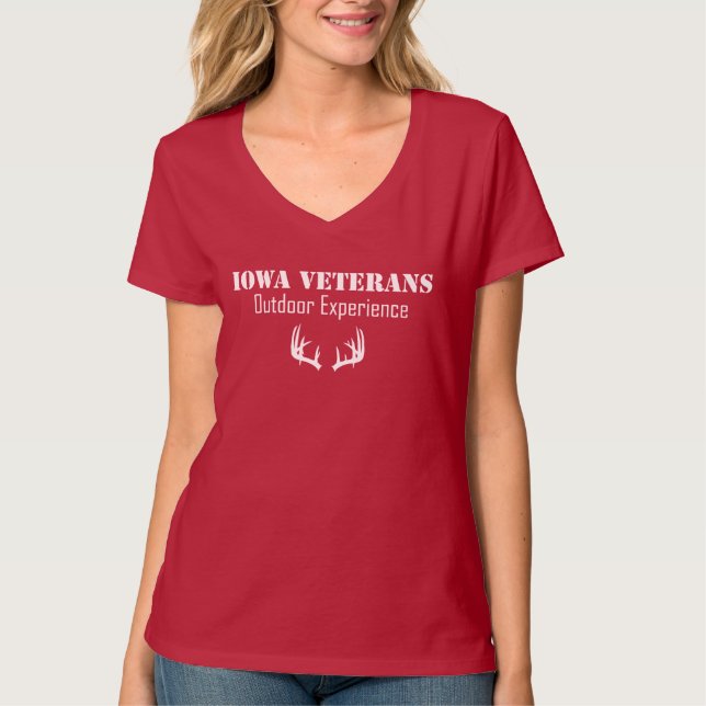 Iowa Veterans utomhusbruk rentav e.d. V-nacke T Shirt (Framsida)
