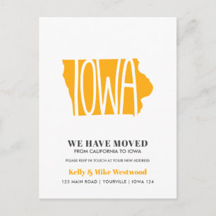 IOWA Vi har flyttat Ny adress Nytt hem Vykort