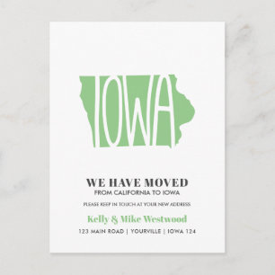 IOWA Vi har flyttat Ny adress Nytt hem Vykort