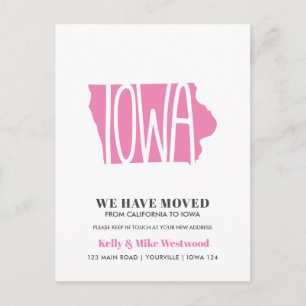IOWA Vi har flyttat Ny adress Nytt hem Vykort