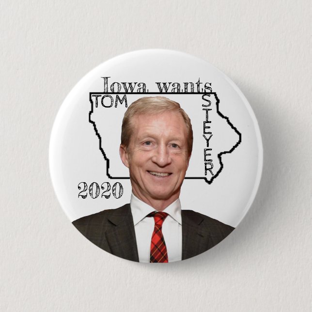 Iowa vill ha Tom Steyer 2020 Knapp (Framsida)