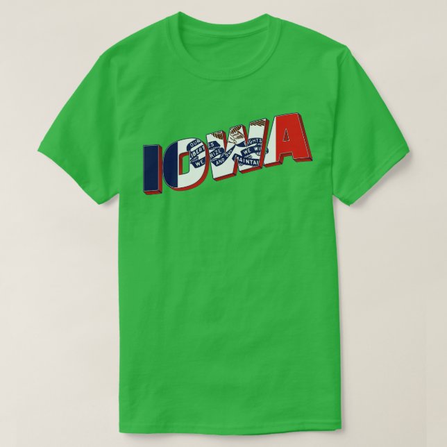 Iowa vintage stil retro souvenir 2 t shirt (Design framsida)