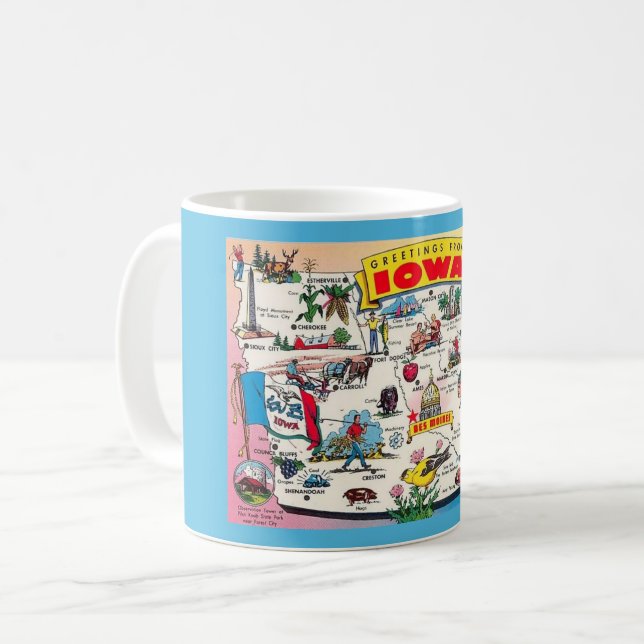 Iowa Vintagekartemugg Kaffemugg (Framsida vänster)